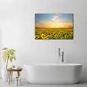 Pacimo Wall Art for Living Room Sunflowers Landscape Modern Wall Decor for Bedroom Office Decor Yellow Flowers Sea Painting Framed Canvas Art Prints Wall Pictures Home Decor Ready to Hang 24"x36"