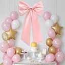 Large Pink Bow for Decorations Big Pink Ribbon Bows Banner Dcor Large Bow Wall Hanging Decor for Baby Shower Bow Themed Wedding Party Coquette Birthday Decorations