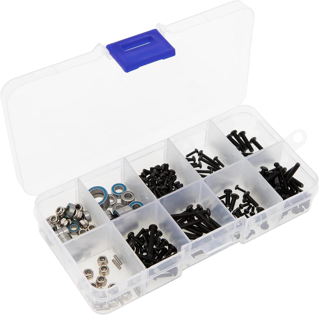 MEUS RACING TRX4M Bushings Bearings Screws Kit 247pcs for 1/18 TRX4M Defender Bronco K10 F150 RC Crawler Upgrade Parts Accessories