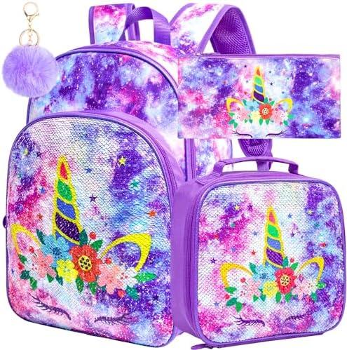 WZLVO Kids Backpack for Girls,Prechool Elementary Kindergarten School Bookbag