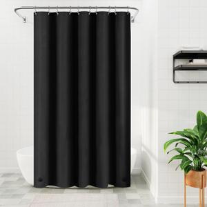 Barossa Design 54W x 78H Stall Shower Curtain Liner Black - Waterproof Lightweight PEVA Plastic Shower Liner with 3 Magnets & Metal Grommets - Black