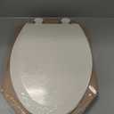 Bemis 1500EC Durable Wood Toilet Seat with Easy Clean Hinges, Made in USA, Elongated, Biscuit
