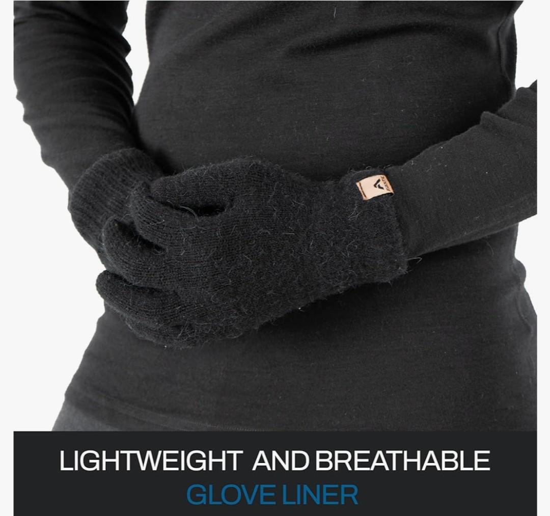 Avantic Alpaca Wool Gloves for Men & Women for Ski & Cold Weather, Touchscreen Fingers, Thermal Warm Knit Glove, Light & Soft