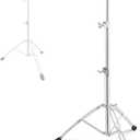 RANMING Heavy Duty Straight Cymbal Stand 28mm Pipe- Double Braced with Memory Lock & Quick Release - Portable Drum Hardware for Gigging, 35-57 inch quick height adjustment for Adult Beginner