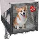 Explore Land Breathable Dog Crate Cover - 4 Sides Mesh Ventilation, Basic Pet Kennel Cover, All Sides Open, Universal Fit for 1 2 3 Doors 30 inches Wire Dog CrateDog Print