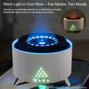 HODEMI Small Cool Mist Humidifier & Home Essential Oil Diffuser  Top Fill Ultrasonic Aromatherapy with Remote, Flame & Jellyfish Mist Modes, Timer & Auto Shut-Off, for Bedroom, Office, Plants (White)