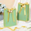 Kolldenn 30 Pcs Thank You Gift Bags with Handles 10.2 x 7.1 x 3.2 Inch Elegant Party Favor Bags with Ribbon Bow for Wedding Bridal Birthday Bridesmaid Holiday Party Supplies(Sage Green)