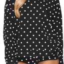 Women Polka Dot Fleece Hoodie Trendy Oversized Long Sleeve Aesthetic Graphic Print Hooded Sweatshirt Pullover Tops (Large, Black)