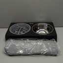 Jovrun Elevated Dog Bowls for Medium Size Dogs with Mat, Non-Slip Dog Feeder with 1*Stainless Steel Dishes & 1*Slow Feeder Bowl, 5 Heights Adjustable Raised Bowls for 3.15-8.66-9.84-11.02-12.2 (Black)