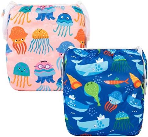 ALVABABY Swim Diapers Baby & Toddler Snap Large Size Reusable Adjustable Baby Boy ZDYK116-117