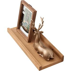 Oak Floating Shelves Natural Wood Wall Mounted Display Picture Ledge for Home Office Living Room Bedroom Storage 6x16 Inch