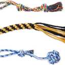 Heavy Duty Dog Rope Toys for Aggressive Chewers - 3 Packs Indestructible Cotton Dog Chew Toys for Small Medium Breed - Exercise Interactive Tug of War Dog Toy for Boredom, Teeth Clean(Miax Colors)