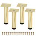 Gold Furniture Legs 5 Inch Legs for Furniture Set of 3, Adjustable Metal Legs for Dresser Cabinet Couch Ottoman Desk