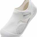 WateLves Wide Toddler Water Shoes Kids Quick Dry Barefoot Shoes Girls Boys Aqua Athletic Sneakers for Beach Hiking Swim Kayak Sport Accessories, Camping Essentials (White, 29)