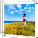 8x8 Clear Acrylic Wall Mount Floating Frameless Picture Frame,Clear Acrylic Photo Frame for Wall, Frameless Picture Frame Panel For Degree Certificat, artwork and family portraits-2pack