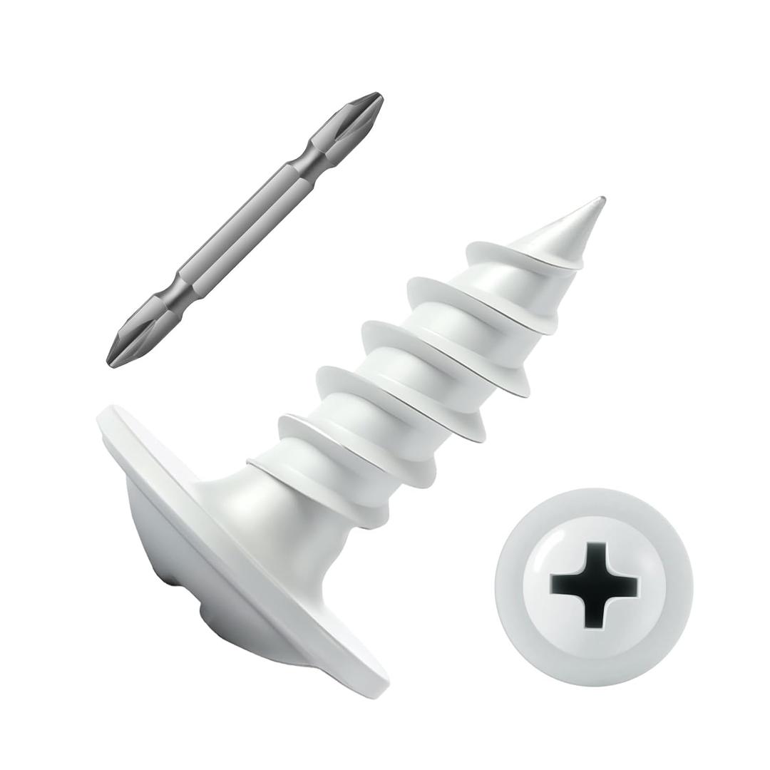 #8 x 1/2" Wood Screw 230Pcs White Alloy Steel Standard Thread Phillips Truss Head Fast Self Tapping