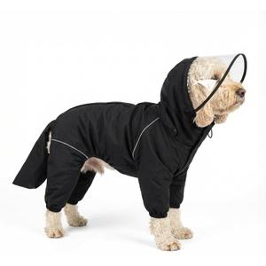 Dog Raincoat for Medium Large Dogs,rain Jacket Coat, Full Leg Coverage Waterproof Rain Suit with Detachable Hood & Tail, Reflective StripsLabrador Retriever (Black for Boy, XX-Small)