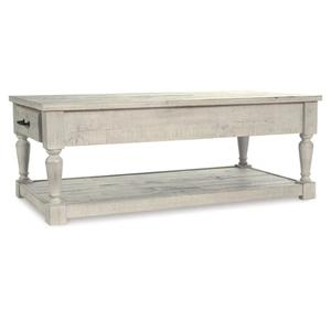 Signature Design by Ashley Shawnalore Rectangular Rustic Cocktail Table, Whitewash