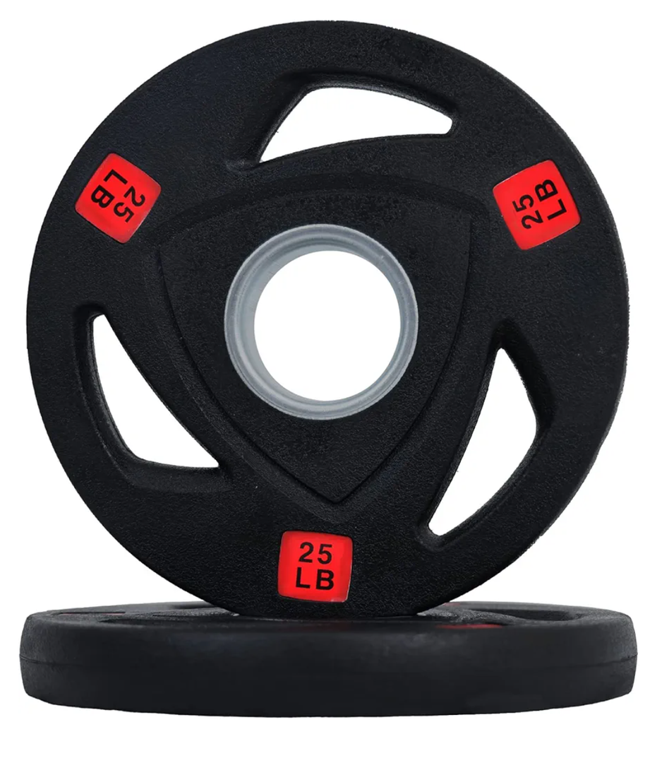 Signature Fitness Olympic 2-Inch Cast Iron Plate Weight Plate for Strength Training and Weightlifting, Multiple Sizes