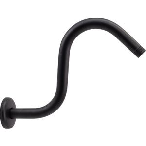 Westbrass 1/2" IPS x 8" S-Shaped Shower Arm and Flange, Matte Black, D303-81-62