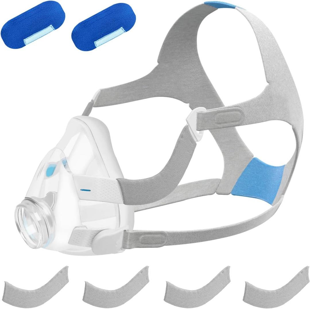 F20 Replacement Cushion with Headgear Set 11PCS Includes Cushion (M), Medium Headgear, Frame & 2 Clips,4 Frame Covers and 2 Strap Covers