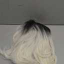 Aimole Bride Wig Short Ombre White Straight Wigs Halloween Costume Cosplay Party Flapper Synthetic Women Hair 8" (#1BT613M)