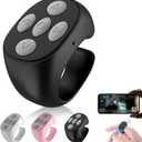 Wireless Bluetooth Remote Control, 2025 New Remote Control Page Turner Bluetooth Scroller Ring, Short Video and Music Camera Shutter Remote Controller Scrolling Ring (Black)