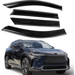 Window Deflectors for Toyota BZ4X 2023 2024 Vent Visors Black Rain Guards Reinforced Acrylic 4 Pcs