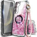 NGB Case for Samsung Galaxy S23+ (Plus), Rose Gold | Magnetic Compatible with MagSafe | Glitter Liquid Sparkle Cute Cover for Women Girls | with Screen Protector & Camera Lens Protector & Wrist Strap