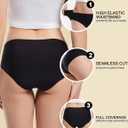 EcoPeriod Period Underwear for Women Heavy Flow Leakproof Menstrual Underwear Seamless Period Panties (Black, S)