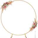 IDAODAN 6.9ft Round Backdrop Stand Circle Arch Frame, Golden Metal Balloon Arch Stand Kit for Wedding Birthday, Balloon Ring Base & Photo Backdrop Decor