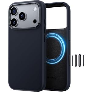 NIMASO for iPhone 17 Pro Max Case Silicone, Compatible with MagSafe, Shockproof Military Grade Protection, Silky Soft Touch, Slim Thin Magnetic Phone Case for iPhone 17 Pro Max, Black