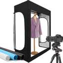 Photo Light Box, Portable 47"x20"x55" Photo Studio Light Box, Shooting Tent Kit with 576 Light Beads and 3 Color Backdrops. Large Lightbox with 6 Stepless Dimming Light Boards for Photography