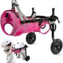 Updated Dog Wheelchair for Back Legs, Small Dog Wheelchair with Wheels, Light Weight Pet Wheelchair for Leg Support Helps Senior,Injured,Paralyzed, M & Pink