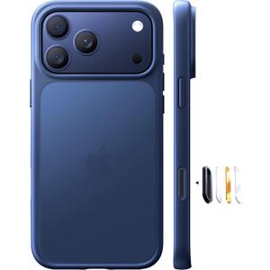 TORRAS Shockproof for iPhone 17 Pro Max Case with Camera Control Button, [12FT Military Grade Drop Protection] Enhanced Grip & Soft Touch Translucent Slim 17 Pro Max Case [3 colors Buttons], Deep Blue