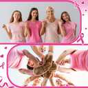 2 x 30 Sets/ 60 Pcs Breast Cancer Awareness Bracelets with Pink Ribbon Cards, Include 30 Silicone Wristbands 30 Pink Ribbon Awareness Cards for Charity Breast Cancer Party Supplies (Pink)