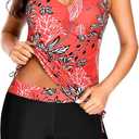 Summer Mae Halter Tankini Swimsuits for Women 2025 Tummy Control 2 Piece Bathing Suit High Waisted Swimwear with Shorts 10