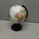 KISEER 8 Inch World Globe with Stand Rotating Earth Spinning Globe for Kids Geography Classroom Education or Decorations (White)