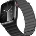 Compatible with Apple Watch Band 49 46 45 44 42 41 40 38mm, Double Sided Wearable Silicone Magnetic Strap for iWatch Ultra SE Series 11 10 9 8 7 6 5 4 3 2 1 (38/40/41/42, Black/Gray)