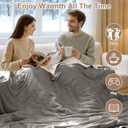 Heated Blanket Queen Size - 84" x 90" Electric Blanket with 5 Heat Settings, Double Zone Heating, 10 Hrs Auto Off, Overheat Protection, Washable Heating Blanket, Gifts for Grandma, Grey