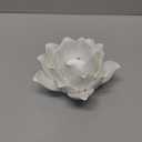 Ceramic Lotus Petals Style Flower Candle Holder Tea Lights Holder Home & Table top Decoration (White)