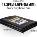 Black Plastic Sheeting 4Mil, 13.2x16.5ft, Heavy Duty, Polyethylene Plastic Film for Garden,Construction, Landscaping, Weed and Moisture Control