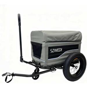 Bike Cargo Trailer&Hand Wagon,100 lbs Load Capacity, Heavy-Duty Bicycle Wagon Cart, Foldable Compact Storage & Quick Release with Universal Hitch, 16" Wheels