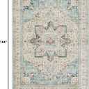 Tortania Area Rug Living Room Rugs - 9x12 Washable Boho Rug Vintage Oriental Distressed Farmhouse Large Thin Indoor Carpet for Living Room Bedroom Under Dining Table Home Office - Aqua Multi