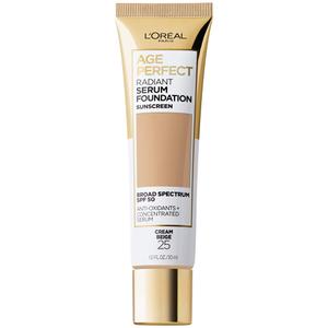 L'Oreal Paris Age Perfect Radiant Serum Foundation with SPF 50, Cream Beige, 1 Ounce