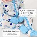 EASWEET Bamboo Viscose Baby Footless Zipper Pajamas Sleepers,Dino,0-3M (White)