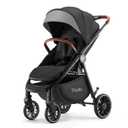 Tinyiota Stroller for Babies, Toddler Strollers with Large UPF 50+ Canopy, Luxury Baby Stroller with Leather Handle & Spacious Seat, One-Hand Foldable Pushchair, Baby Carriage with Lie-Flat Mode(Black)