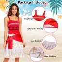 Adult Women Halloween Costume Set with Wig Necklace Princess Costume Dress Up Birthday Outfits Ocean Theme Party (3X-Large)