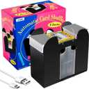 Zomiboo 6 Decks Automatic Card Shuffler USB Battery Operated Electric Casino Poker Card Shuffler Machine for Home Poker Playing Games Casino and Club Party