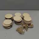 Jetec 120 Pcs Wooden Circles with Holes Unfinished Round Discs for DIY Craft Painting, Engraving, Christmas Ornaments, Gift Tags, Wedding Decorations (3 Inch/7.5 cm)